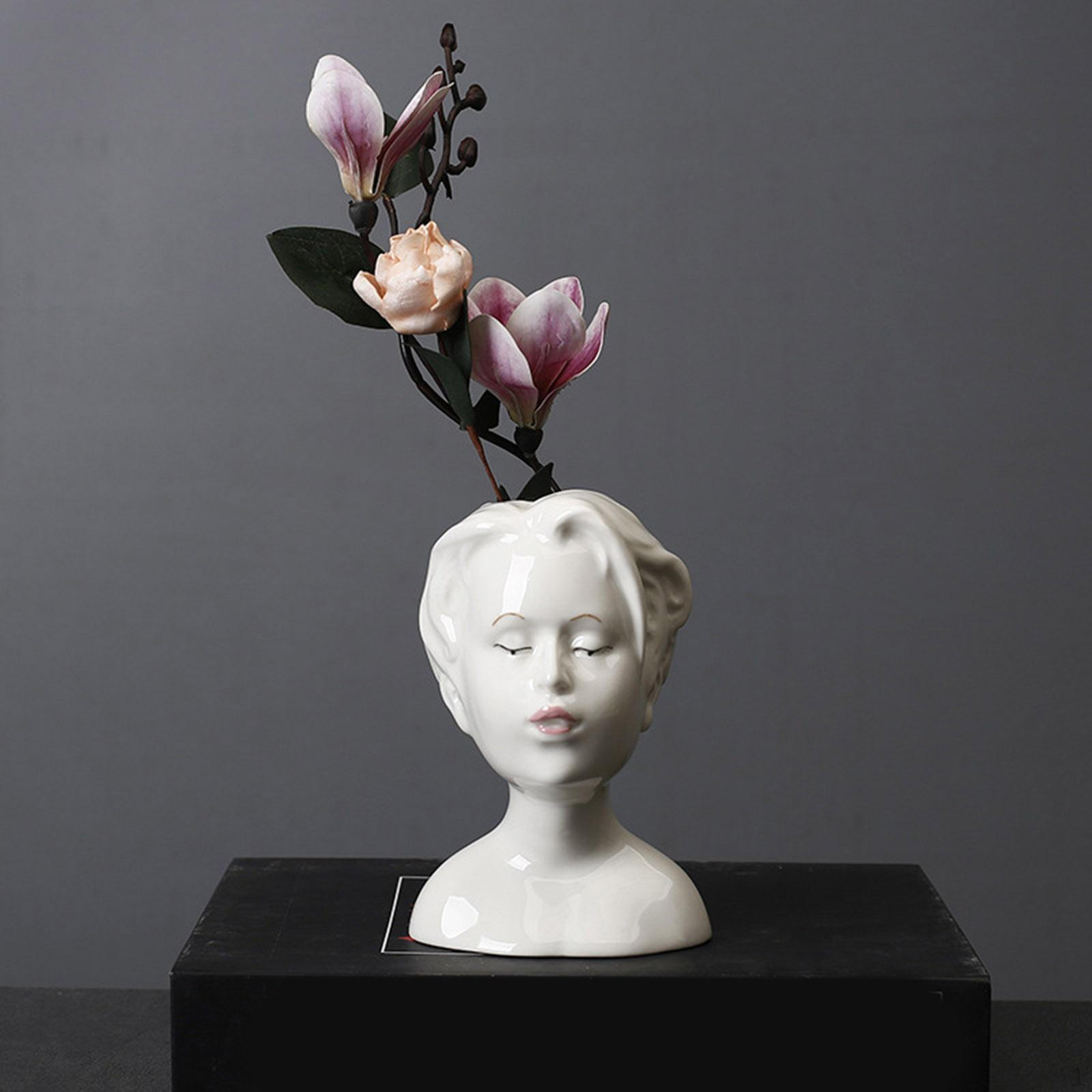 Ceramic Vase Human Animals Flower Pot 14.3x9.5x9.5CM