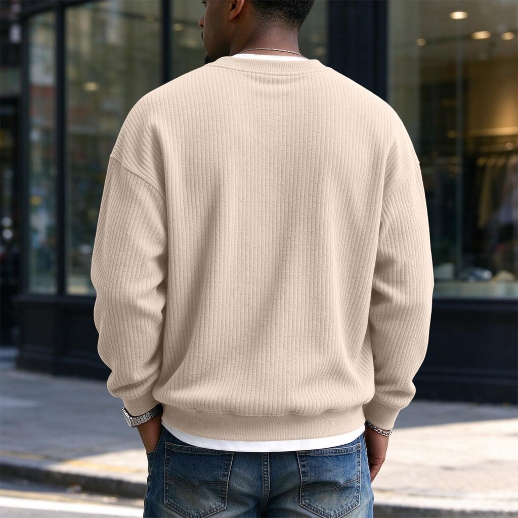 Pull à col V côtelé en velours côtelé pour homme, pour un usage décontracté au quotidien