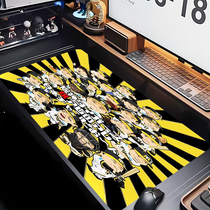 Hanshin Tigers logo Theme Premium Non-slip Mouse Pad with Stitched Edges,Durable Rubber Material,for Desktop & Gaming Great Gifts