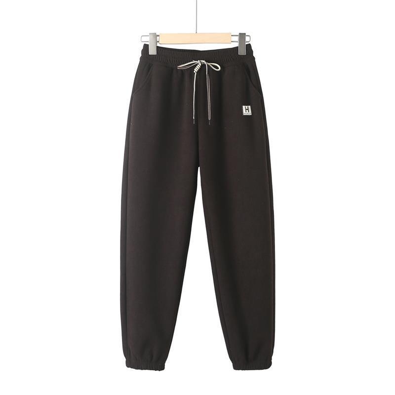 Mom's High-Waisted Tapered Pants - Plus Velvet, Midweight, Casual, Spring-Fall, Winter Wear