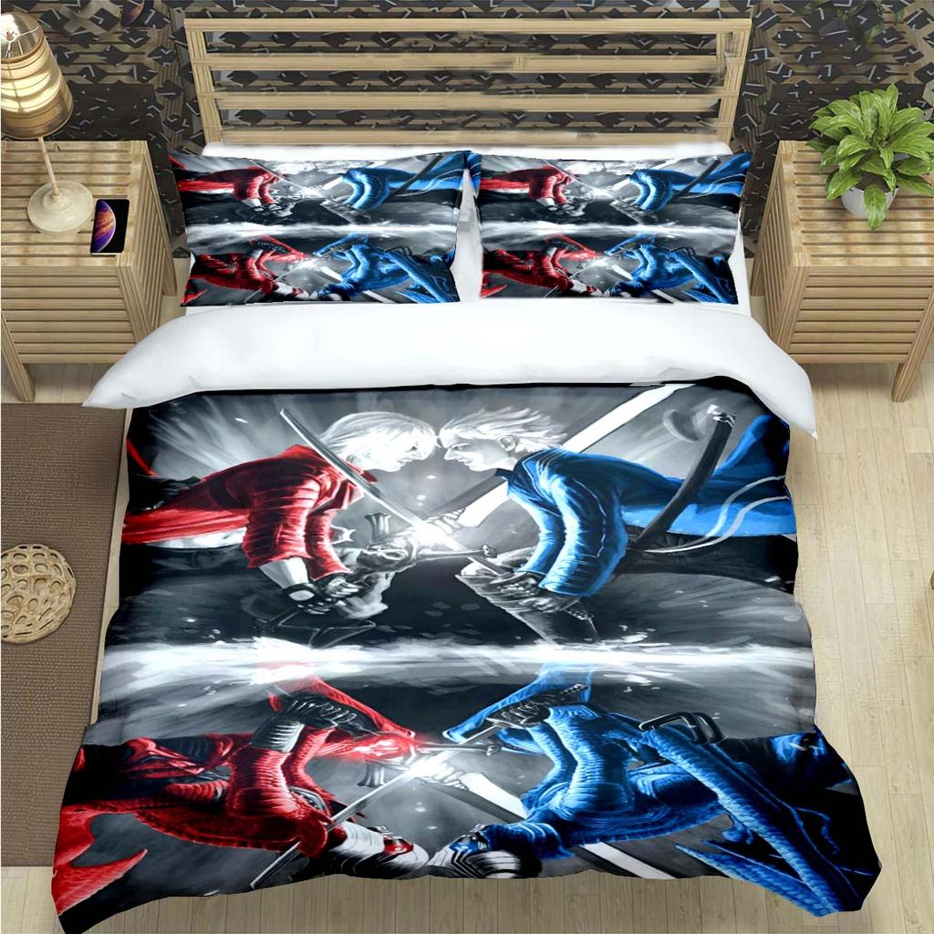 Comforter Fashion D-Devil May Cry Game Print Bedding Sets Exquisite Bed Supplies Set Bed Comforter Set Bedding Set Luxury Gift