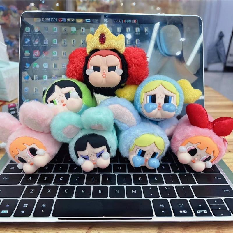 Crybaby Powerpuff Girl Series Plush Doll Keychain Bags Pendant Room Decoration Birthday Gift Mysterious Box Kid Toy