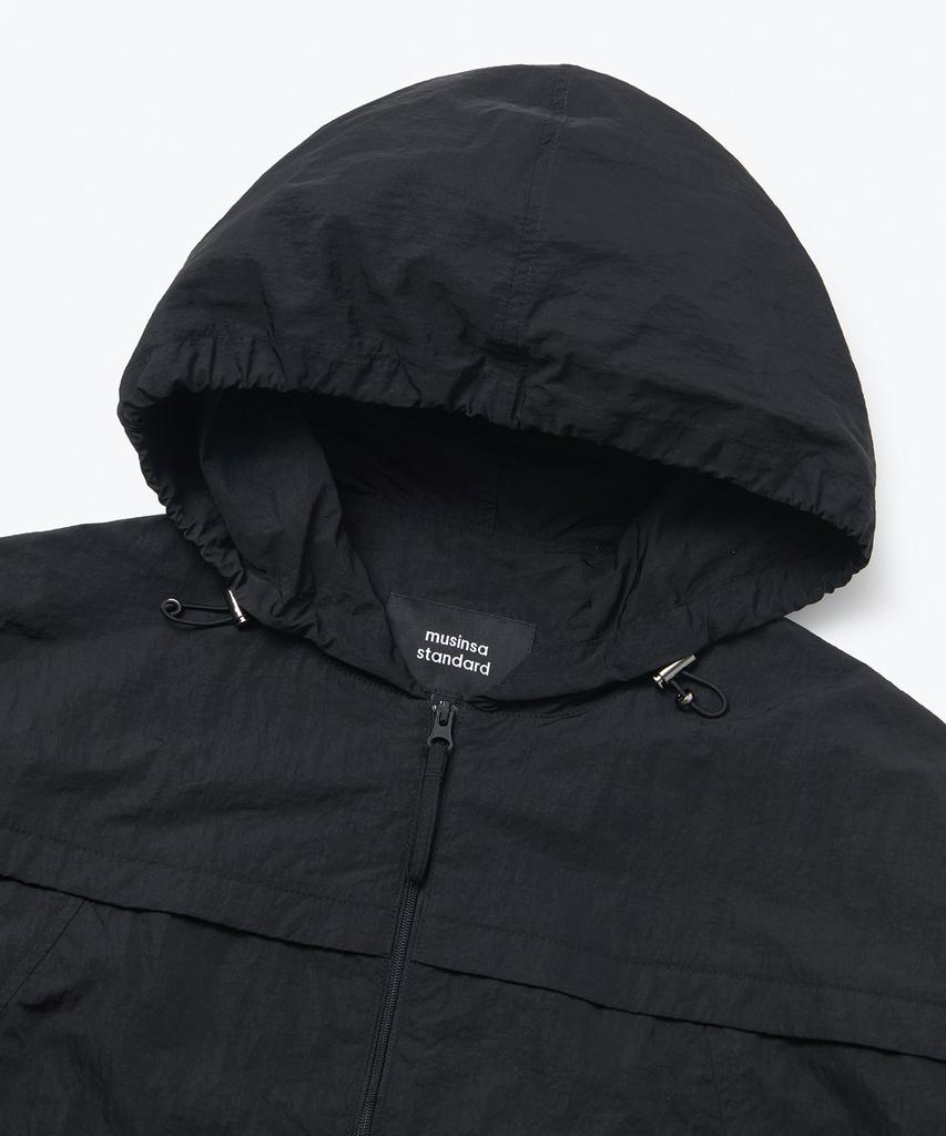 Musinsa Standard Woman Women'S Bright Hooded Windbreaker Jacket [Black]