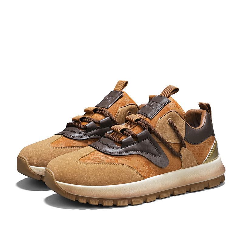 Thick-soled spring 2025 trend new Agamzi heightening leather surface men's shoes sports and leisure shoes trendy shoes student men's models