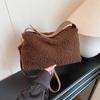 Retro Simple Plush Shoulder Bag Women's Autumn and Winter Commuting Large-capacity Fashion Hand Bag