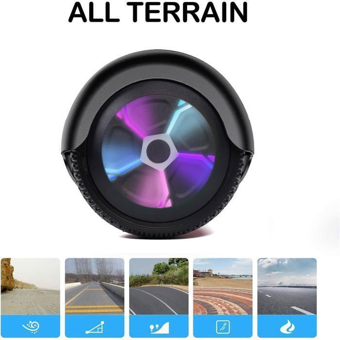 Hoverboard, monopattino elettrico autobilanciato da 6,5 pollici con Bluetooth, ruote e luci LED per bambini e adulti