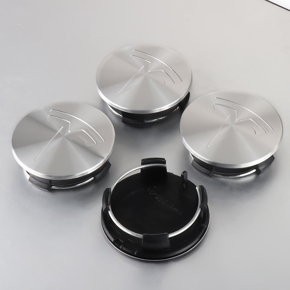 4pcs 56mm Black Silver Car Wheel Center Caps Rims Hub Cover Logo for Tesla Model 3 Y X S Hubcaps Auto Accessories