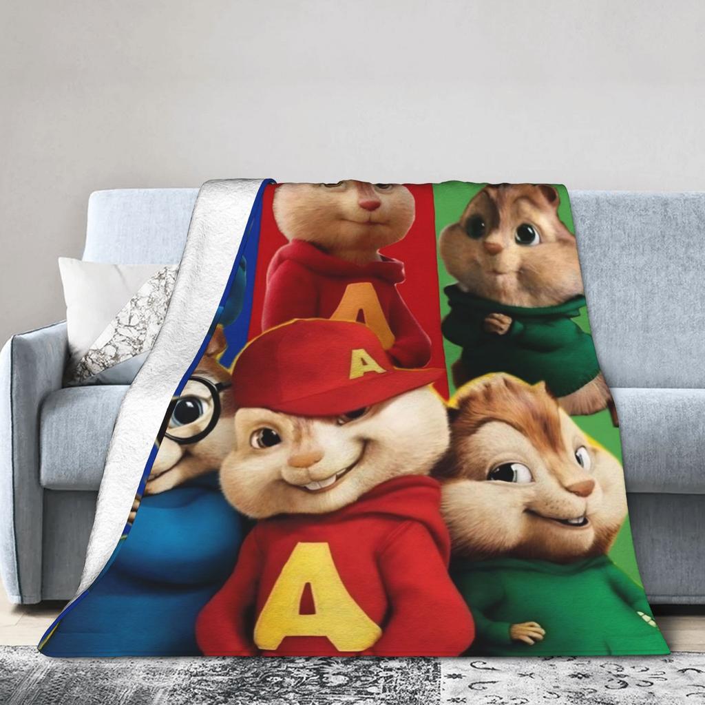 A-Alvin and the Chipmunks Blankets Fleece Soft Throw Blanket for Bed Bedroom Quilt