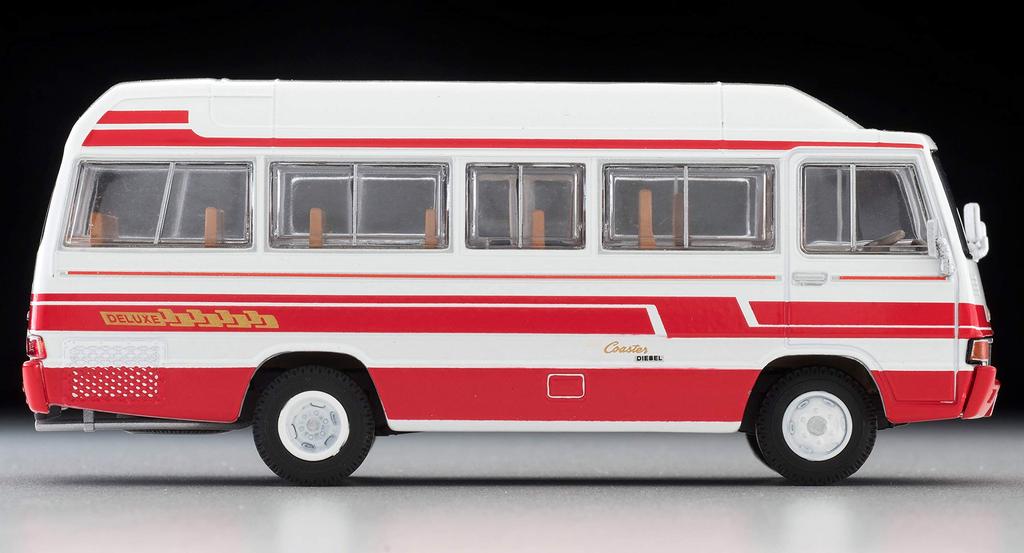 Tomica Limited Vintage Toyota Coaster High Roof Deluxe Car Finished Product 1/64 LV-184b White/Red