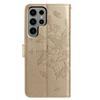 For Samsung Galaxy S24 Ultra Case Butterfly Imprinted Wallet Stand PU Leather Flip Phone Cover with Strap