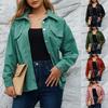 Moda Femenina Camisa Casual de Cuadros de Manga Larga con Botones