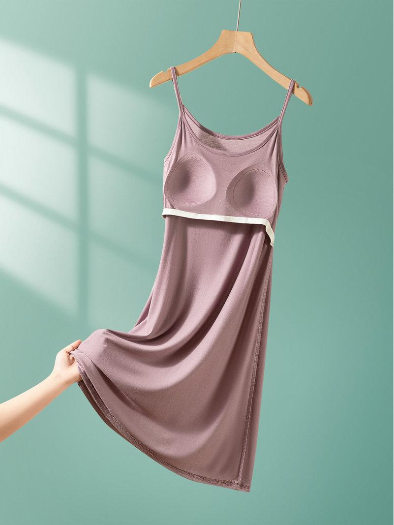 

Літня вільна модальна сукня-сарафан однотонного кольору - Середньої довжини, великого розміру, повсякденна L