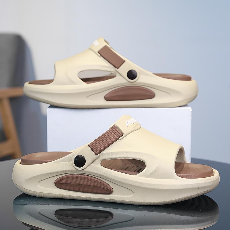 

Летние новые мужские сандалии для отдыха на открытом воздухе, тапочки, пляжные удобные мягкие сабо, мужская повседневная обувь, нескользящая садовая обувь, мужские пляжные сандалии 44-45