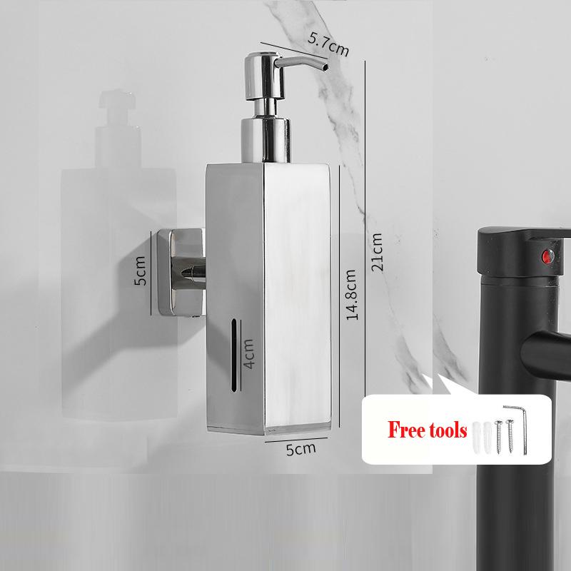 304 Stainless Steel Soap Dispenser Black Shower Shampoo Bottle Hotel Wall Hanging Press Hand Sanitizer Bottle