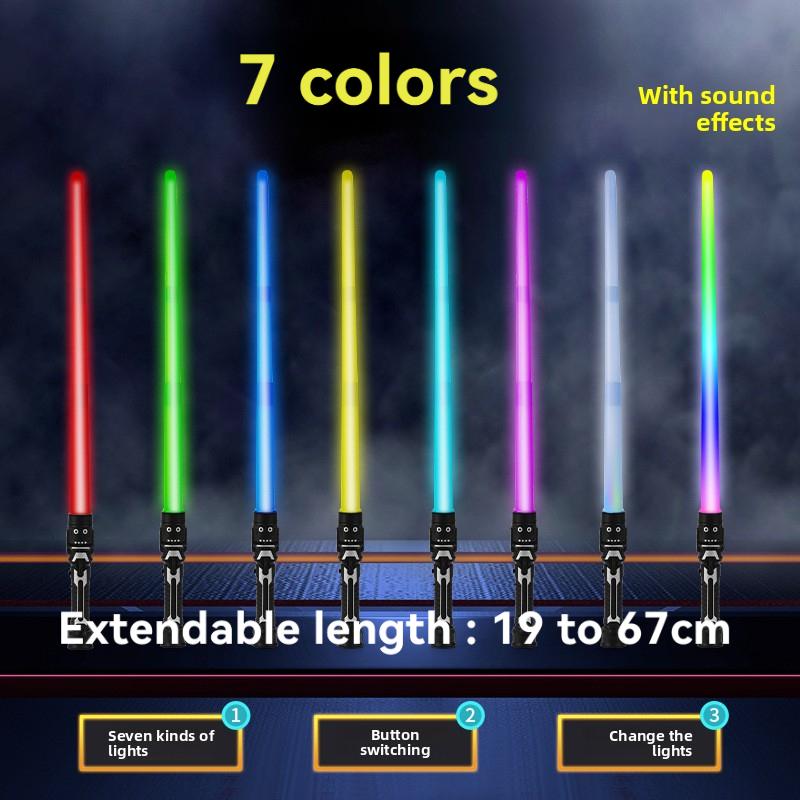 

Меняющий цвет 7 цветов Детский красочный светящийся меч Игрушки 67 см Телескопический Музыкальный Лазерный меч Вращающаяся Игрушка для снятия стресса Подарок