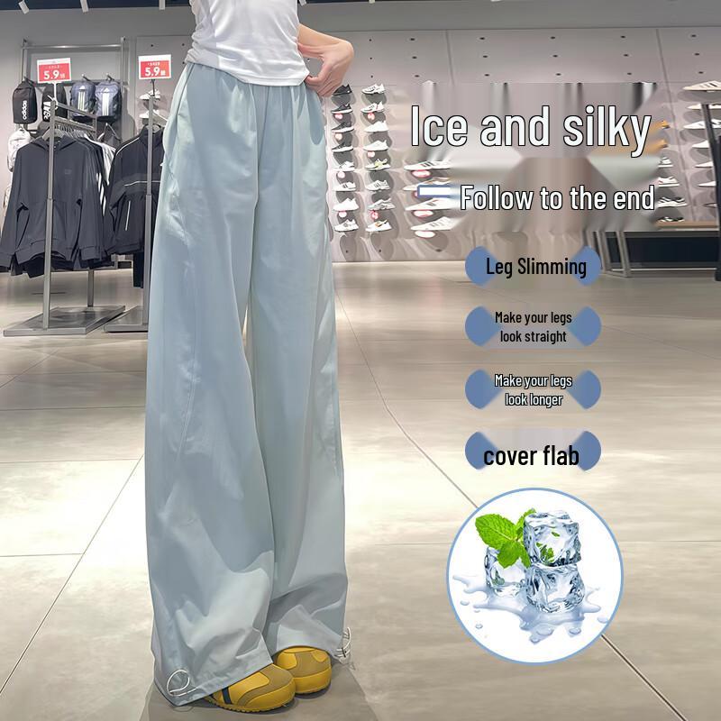 JEANSWEST Women's Quick-Dry High-Waist Wide-Leg Cargo Pants