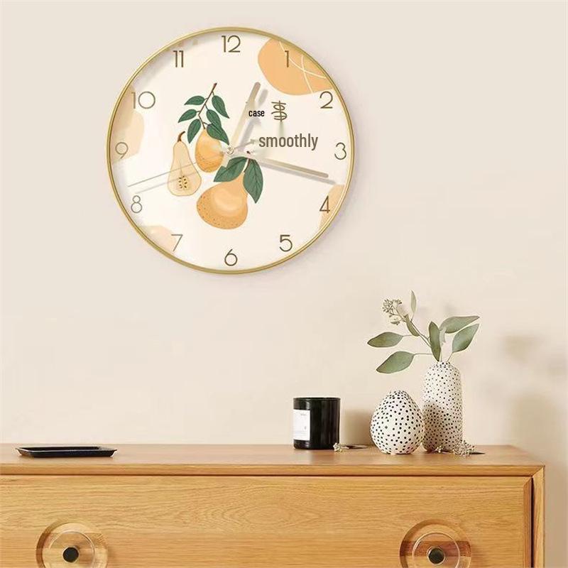Nordic Modern Quartz Wall Clock – Creative, Punch-Free Design for Living Room Decor