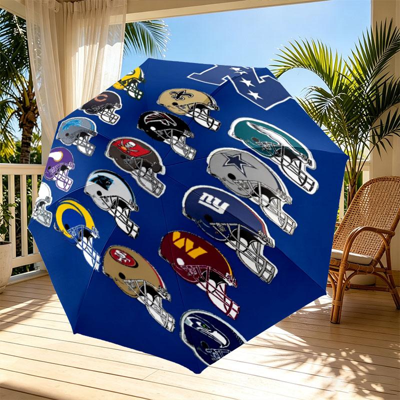 NFL Print Automatic Open Close Umbrella, Portable Foldable Umbrella, for Outdoor Commute Camping Trip, Ideal Birthday Gift