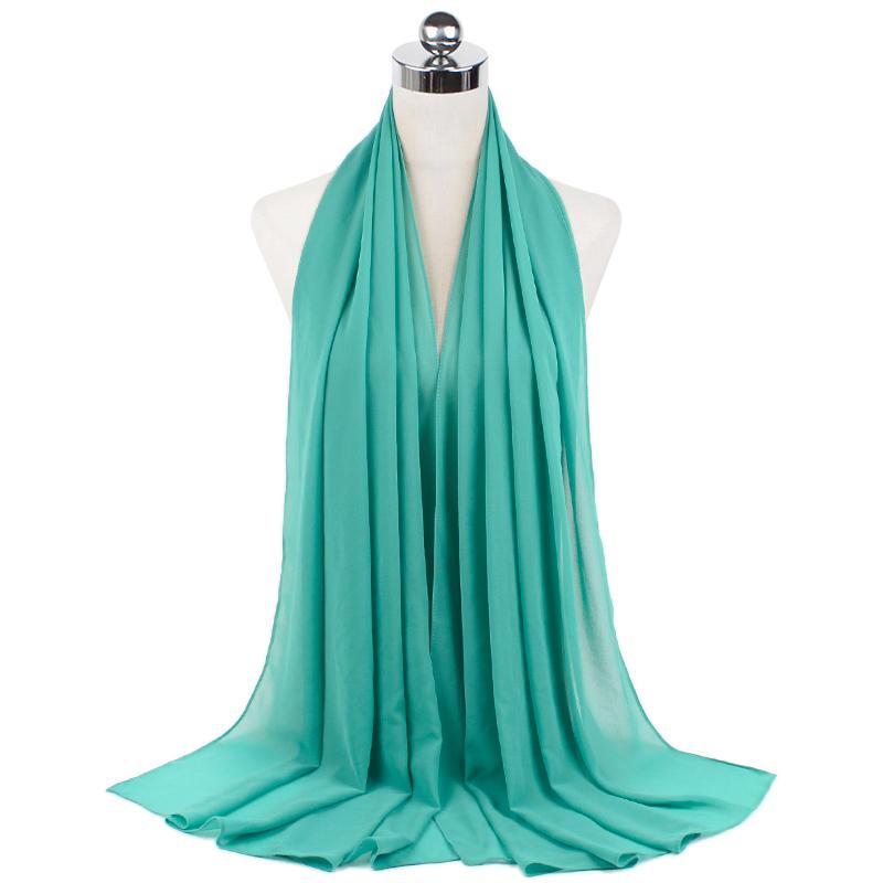 Women Muslim Chiffon Hijab Scarf Shawls Modal Cotton Jersey Hijabs Plain Soft for Ramadan Lady Voile Head Wraps Islamic Turban