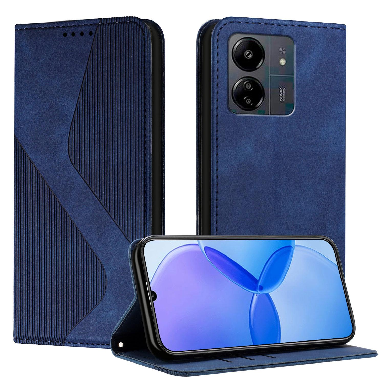 

Магнітний шкіряний гаманець-книжка для ZTE Blade A33S A34 A35 A53 Pro A54 A73 A75 V40 V50 V60 Vita 4G 5G Чохол | Дизайн S LINE Blade A35 синій