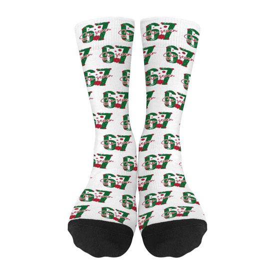 Funny 67 Crew Socks 6 7 Creams Drips Casual Socks Six Seven Meme Socks for Men Women Boys Girls Christmas Gifts