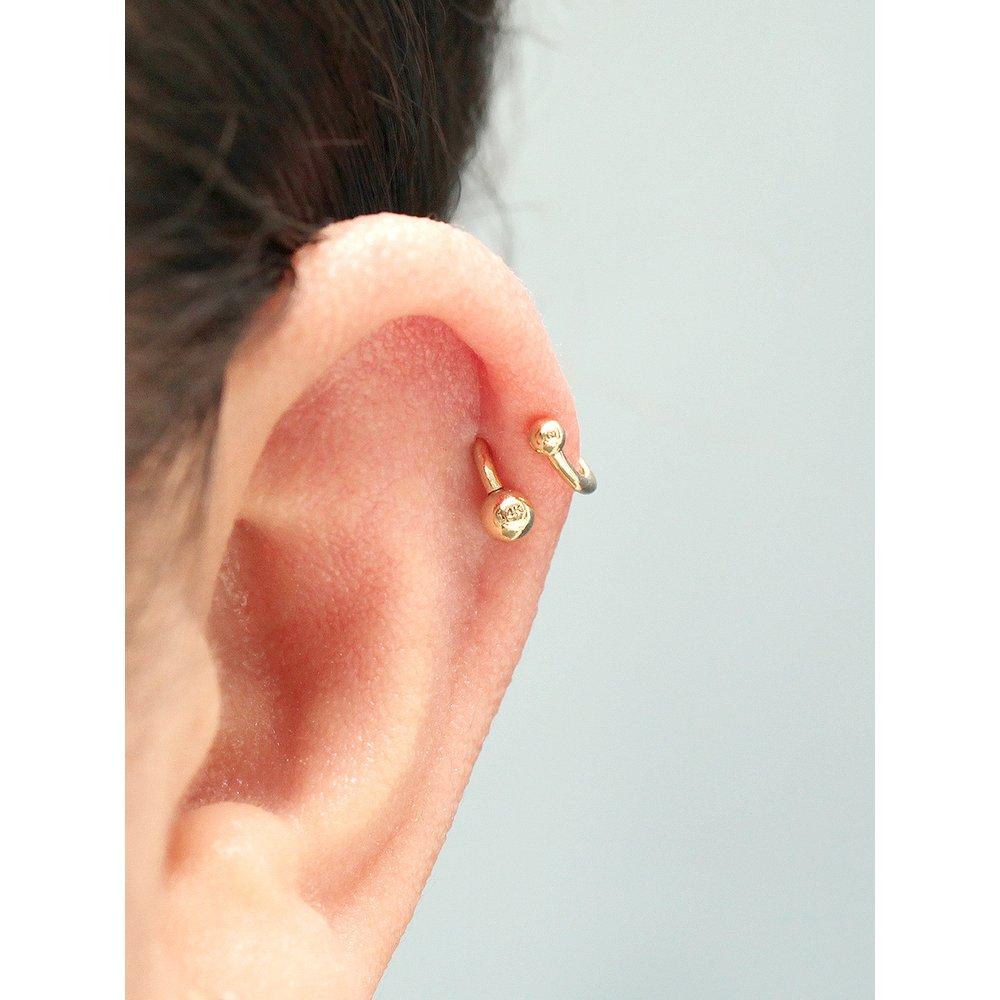 14K earlobe twist ball piercing 1.2mm thickness