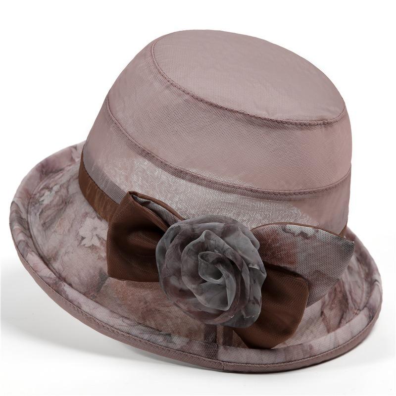 Spring and summer ink printing sunshade organza fisherman's hat children's sunscreen basin hat sun hat