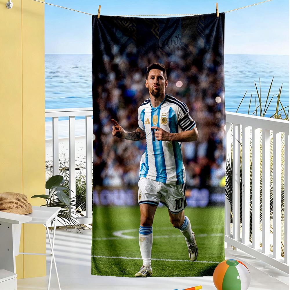 Messi Beach Towel Super Soft & Absorbent Comfortable Lightweight Ideal for Travel, Outdoor, Swim, Pool, Yoga, Surf, Camping, Hiking, Gym, Gift, Holida