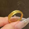 Glossy Satin Rings for Women Fashion and Exquisite Light Luxury Antique Gold Craftsm Fine Wide Ring Couple Style Jewelry Gift