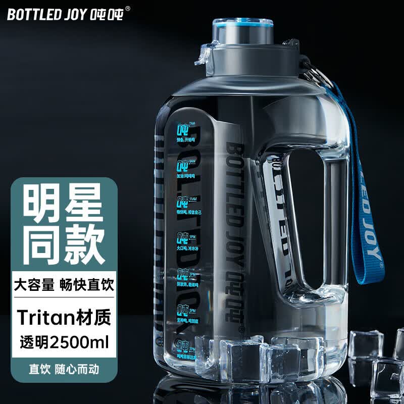 BOTTLED JOY 2.5L Smart Tritan Water Bottle with Shoulder Strap