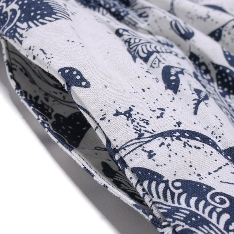 2024 Summer Beach Style Thai Lantern Pants Wide Leg Pant Drawstring Elastic Waist Printing Long Pants Trousers Clothing For Men