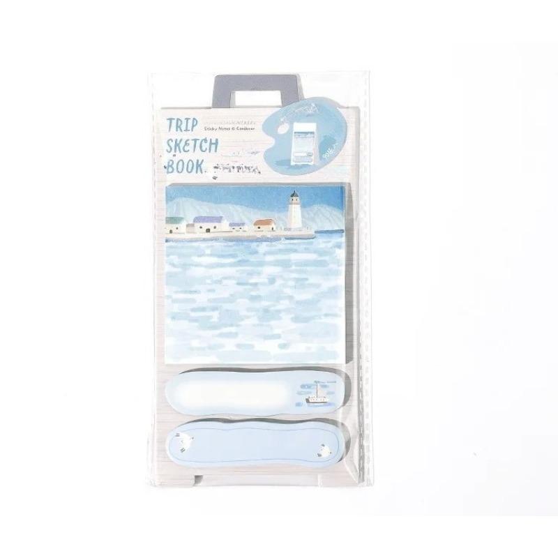 1Pc Beautiful Travel Natural Scenery Memo Pad Multi-functional Planner Scrapbook Journal Note Tag Sticker Deco Label Sticky Note