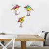 3Pcs Wooden Birds Wall Art Decor Colorful Bird Wall Hangings Funny Bird Wall