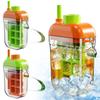 Reusable Water Bottle with BuiltIn Straw LeakProof Lid Detachable Ice Tray and Carry Handle for Outdoor and Indoor Use
