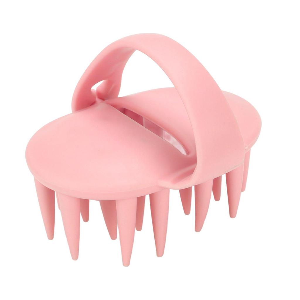 Silicone Bath Shower Body Scrubber Cleansing Brush Men Women Portable Exfoliating Shampoo Brush Pink