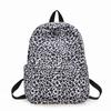 Schoolbag New College School Bag Female Junior High School Retro Leopard Print Backpack Lightweight High School Computer Travel Backpack