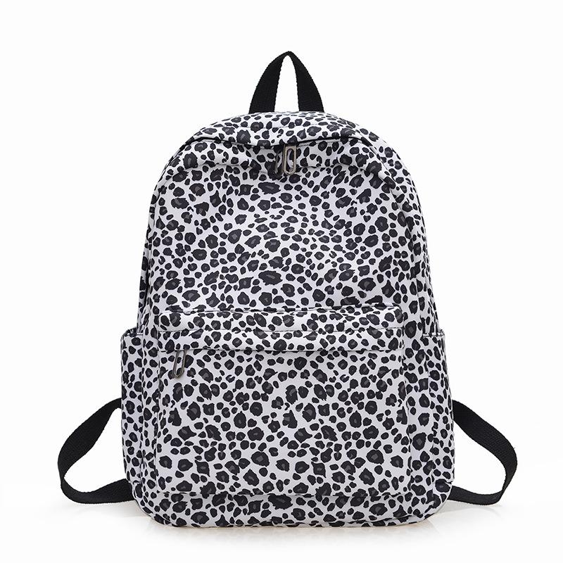 Schoolbag New College School Bag Female Junior High School Retro Leopard Print Backpack Lightweight High School Computer Travel Backpack