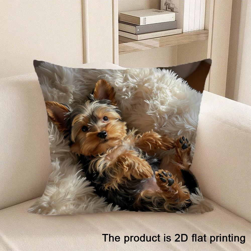 1pc Exquisite 2D Flat-Printed Pillowcases with Various Adorable Animal Designs Sofa Cushion Cover Home Bedroom Room Decoration