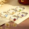 S925 Sterling Silver Four Claw Garnet Ring Natural Crystal Stone Fashion Minimalist Women Daily Fine Jewelry