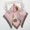 68cm Pink Camellia Pattern Scarf for Women's Spring Summer New Imitation Silk Scarf for Trendy Versatile Headscarf Scarfs Shawl