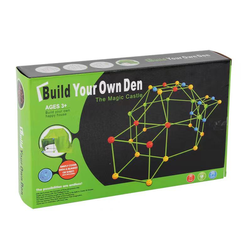 Children's DIY Bead and Building Blocks Creative Tent Fort Kit
