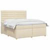 Box Spring Bed with Mattress Cream 200 x 200 cm Fabric