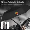 RDN3  12 Bone Car Fully Automatic Business Sunshade Folding Umbrella For Abarth Stilo Ducato Palio Bravo Linea Doblo 500 Grande Tipo
