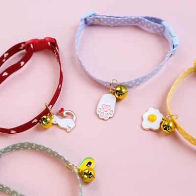 JUSTINLAU Cute Pets Collar Adjustable Cats/Dogs Bell Safety Buckle Polyester Pets Necklace with Decorative Home Pets Accessories