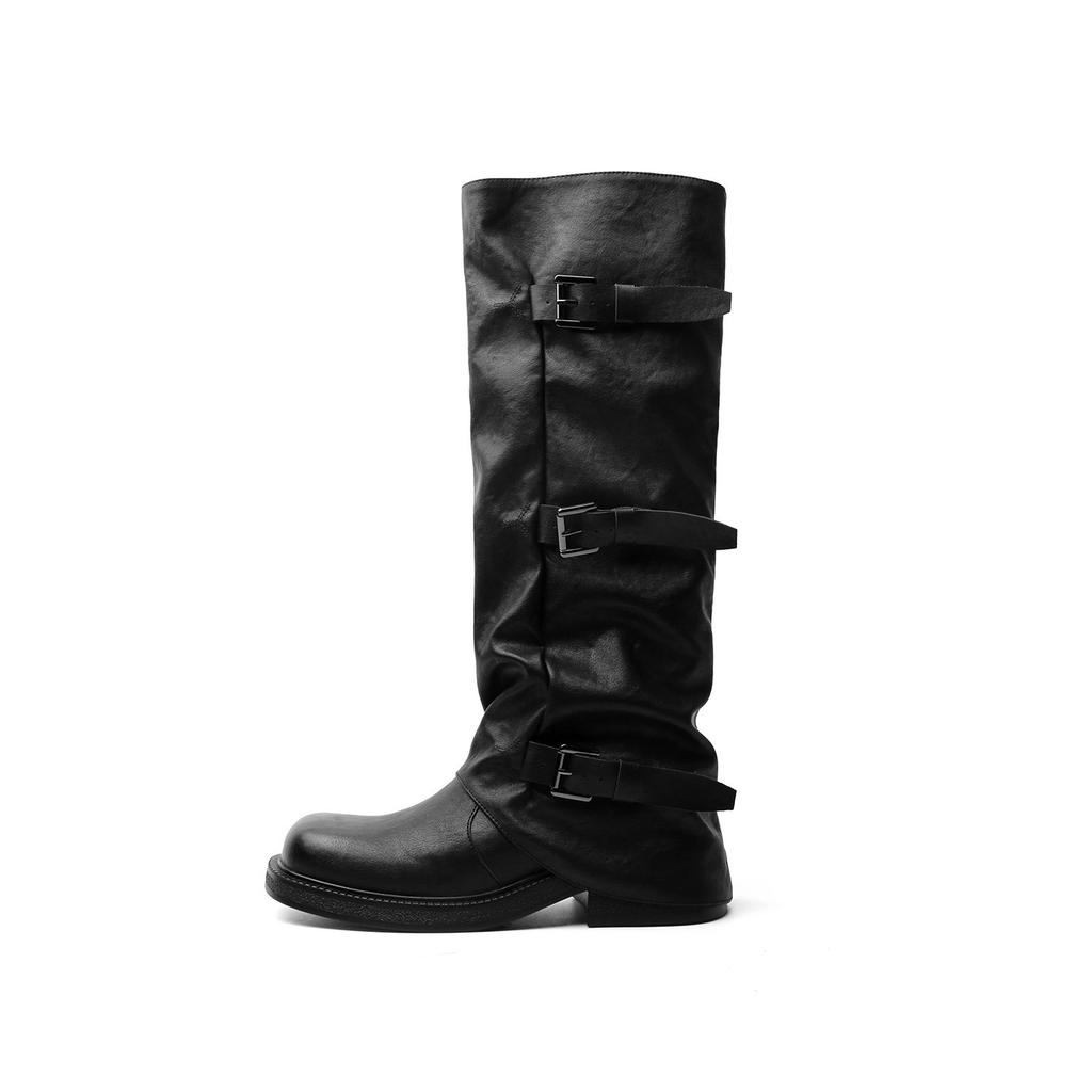 [Factory making goods] Thick-soled trouser tube boots, women's knight boots, children's long boots, thick heel buckle belt, medium tube stacking boots