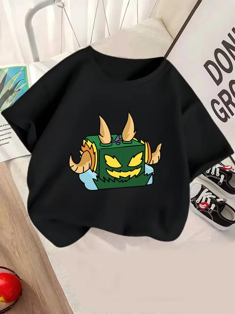 Cool Fruit Box Kids Short Sleeve T Shirt Summer Cute Cartoon Crewneck Boys Girls 3-14 Years