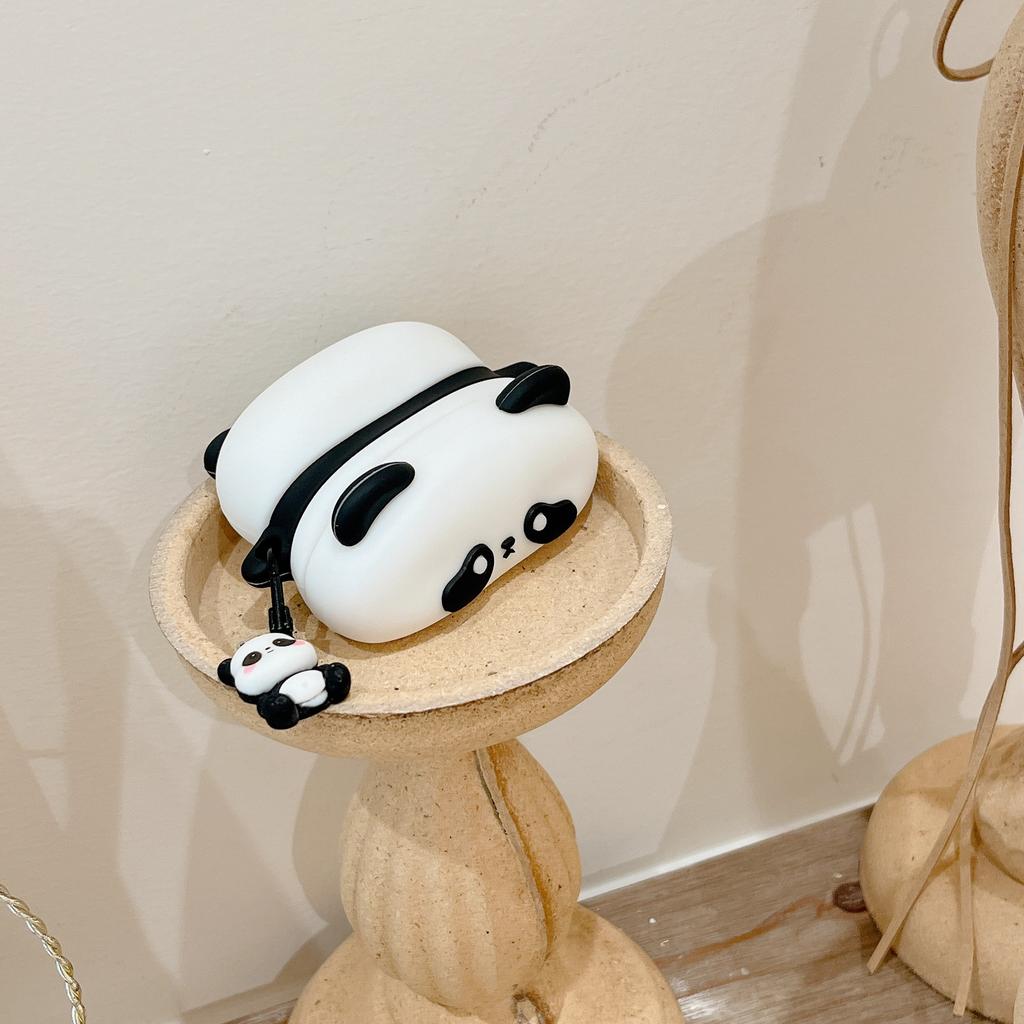 Cute Panda AirPods Pro Protective Case Compatible with Apple 1/1/1 Gen Bluetooth Earphones Silicone Soft Case