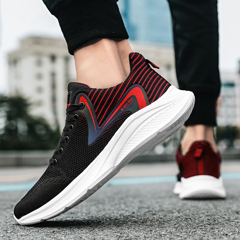 Fashion Men'S Shoes Breathable Mesh Sneakers Men Running Sneakers Lace-Up Sports Fitness Shoes Walking Shoes Light Shoes Summer