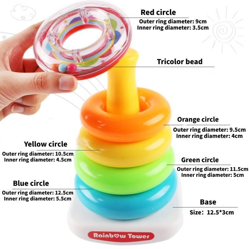 New Classic Baby Toy Set Ring Tower With Wobbly Function Stacking Fun Plastic/plastic 21.5*12.5*13.5