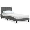 Bed With Mattress, Dark Gray, 80X200 Cm, Upholstered